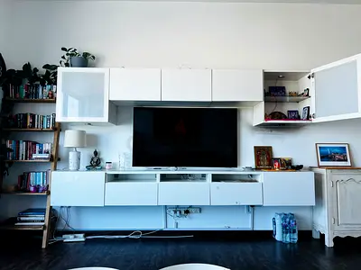 Besta Ikea TV Unit with Glass Doors