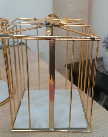 Gold Metal Decorative Cage Centerpiece (used) - 1pc