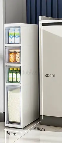 Multi-Tier Slim Storage Cabinet, Narrow Freestanding Organizer for Kitchen, Bathroom and Toilet