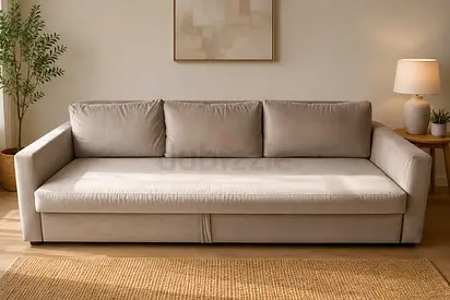 Sofa-bed Light beige 3-seater sofa in excellent condition