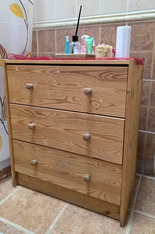 Solid Pine 3-Drawer Chest / Dresser - Good Condition