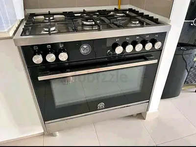 Lagermania 90X60cm Gas Cooker Stove Heavy Cast Iron Pan Support 2 Fans In Oven Black
