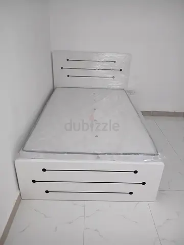 Single Bed Frame with Mattress - White, Good Condition