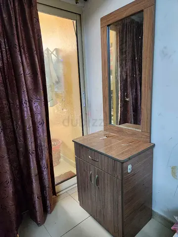 Wooden Dressing Table with Mirror and Storage - Good Condition