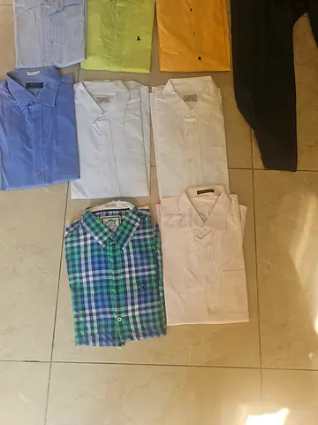 Lot of 7 Men’s Dress  Casual Shirts - Mixed Sizes, Good Condition