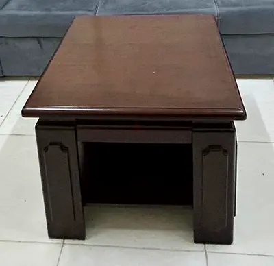 Solid dark wood coffee/side table with storage