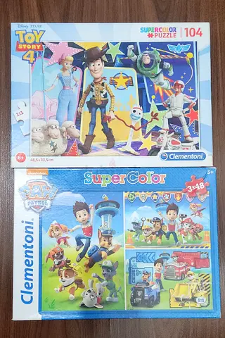 Two Clementoni Kids Puzzles - Toy Story 4 (104 pcs)  Paw Patrol (3x48 pcs) - excellent condition
