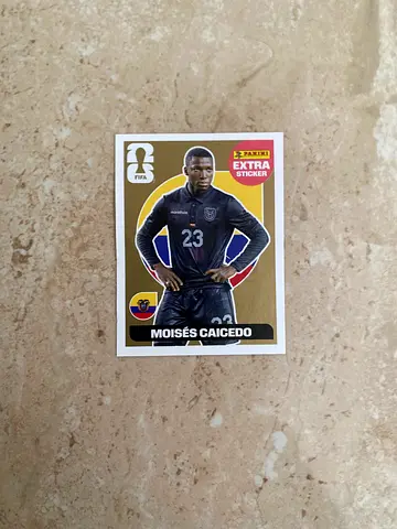 Panini Moises Caicedo GOLD FIFA World Cup 2026 Extra Sticker