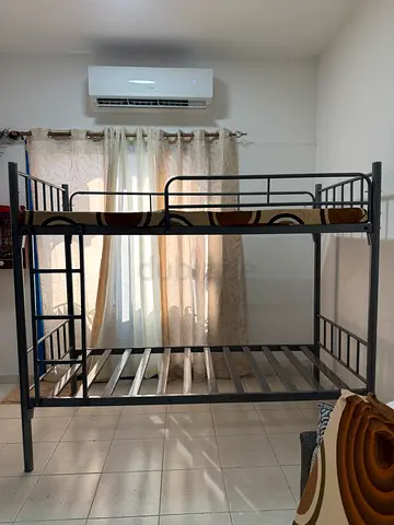 Metal Bunk Bed Frame - Grey, Single over Single, Good Condition