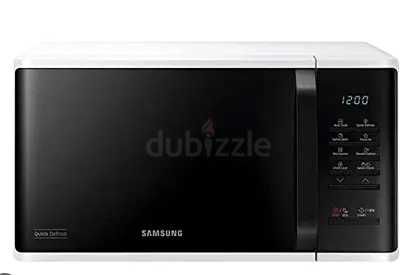 Samsung Solo Microwave with Quick Defrost, 23L, White, Ceramic Inside, MS23K3513AW/SG