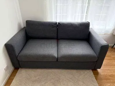 Comfortable 2-Seater Grey Fabric Ikea vimle Sofa bed- Good Condition