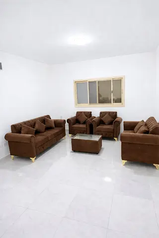 New Brown velvet 3-piece sofa set with armchairs and coffee table