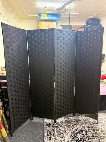 4 panel room divider brown color
