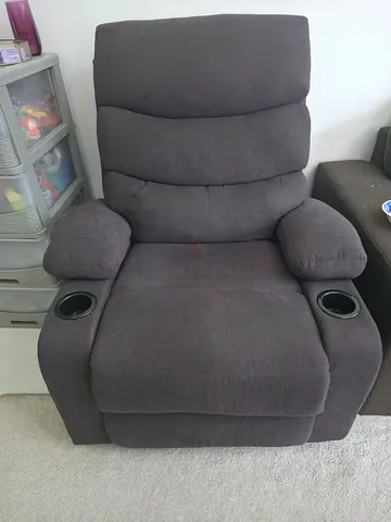 Brown Recliner Fabric Rocking Chair
