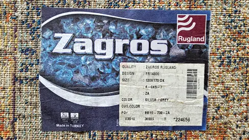 Zagros Rug - 120 x 170 cm (Silver/Grey) - Made in Turkey