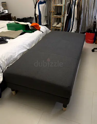 Single grey fabric Ikea daybed