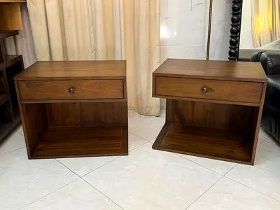 Crate and barrel walnut Nightstands