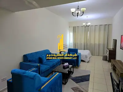 استوديو فاخر بمطبخ شبه منفصل مع اطلاله مفتوحه مفروش بالكامل✨عجمان ون تاور. للإيجار الشهري.الإيجار يشمل الفواتير والإنترنت وموقف