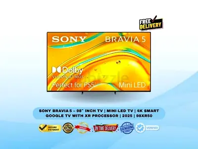 Sony BRAVIA 5 – 98″ Inch TV | Mini‑LED TV | 4K Smart Google TV with XR Processor | 2025 | 98XR50