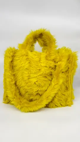 Yellow Fur-Trimmed Fendi Tote Bag (Preowned)