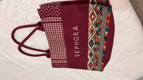 Sephora Lightweight pink woven tote bag - good condition