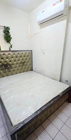 King tufted bed frame with mattress - good condition