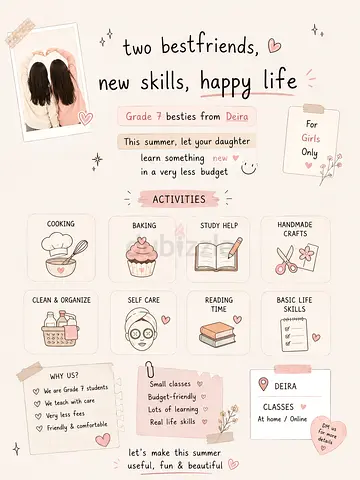 🌸 Affordable Summer Activities  Tutoring for Girls | Deira