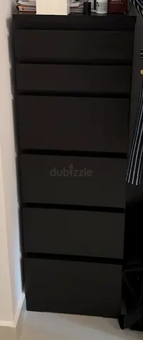 Tall narrow black 6-drawer dresser - IKEA