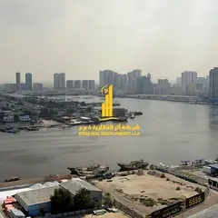 Sea view. Luxurious one-bedroom apartment with a living room and open balcony. Ajman, Orient Tower.