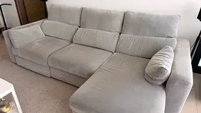Sofa 3-seat with chaise longue, IKEA ESKILSTUNA, light-grey, 268x109 cm