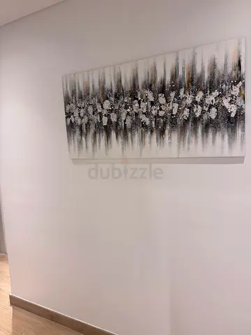 Abstract textured wall art canvas - neutral tones, 120x40cm (approx.)