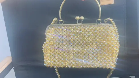 Fully hand made crystal  Beaded Clutch Bag