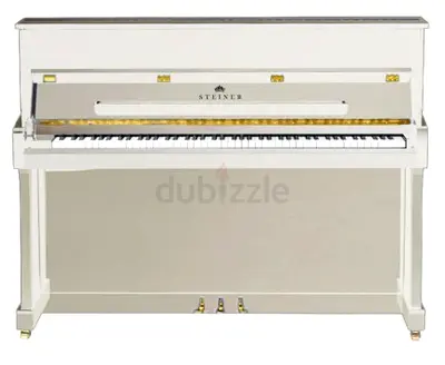 White Steiner Upright Piano - Brand-new, Well Maintained