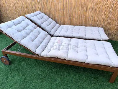 IKEA Reclining Wooden Sunbed Loungers
