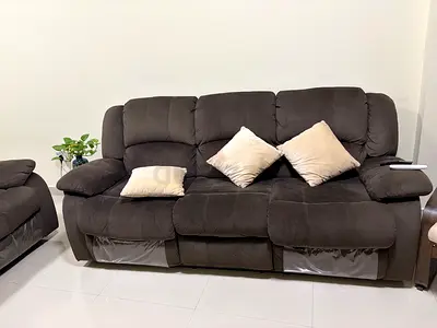 Comfortable 3-Seater Recliner Sofa - Dark Grey, Good Condition