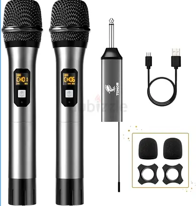 TONOR TW630 Wireless Microphone, UHF Dual Cordless
Metal Dynamic Mic System with Rechargeable Receiv