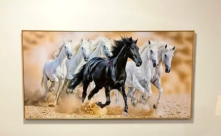 Large Framed Horse Herd Wall Art Painting/Print