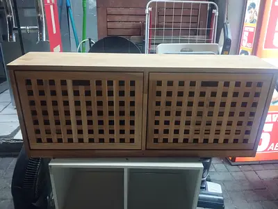 Solid Walnut Wood Shoe Storage Bench with 2 Compartments - Natural