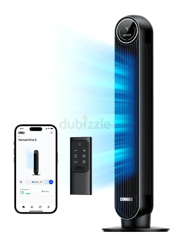 Dreo Tower Fan for Bedroom Smart Oscillating Quiet Floor Fans Standing Bladeless Fan with Remote and