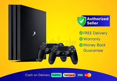 Sony PlayStation 4 - Pro - Black - 1TB with 2 Controller | Brand New | 01 Month Warranty | FREE  Del