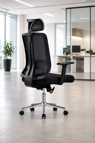 Ergonomic Black Mesh Office Chair – Adjustable Headrest Chair For Office Work