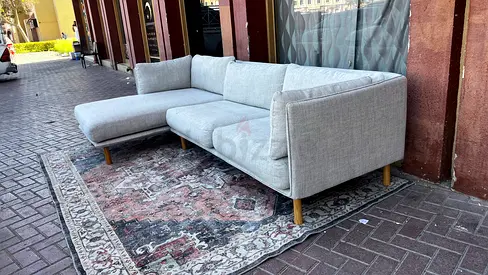 Crategbarrel L Shape Sofa Beige