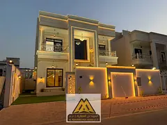 Modern Luxury Villa for Sale in Al Zahya, Ajman | Two Floors + Rooftop | 5 Master Bedrooms | Registr