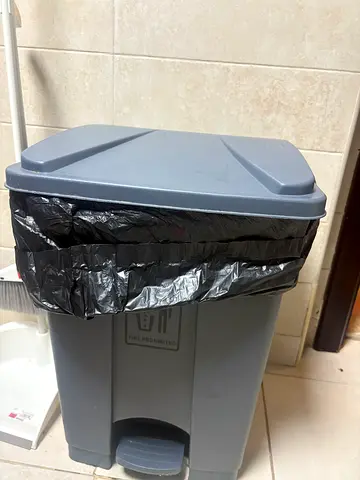 Grey Plastic Step Trash Bin