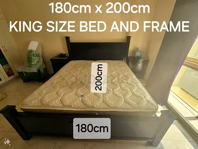 KING SIZE BED WITH MATTRESS FOR SALE