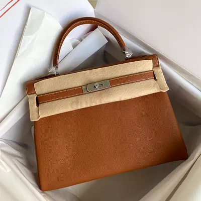 Hermes Kelly Retourne 32 In Gold Clemence Leather