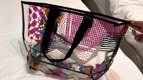 Sephora Clear Tote Bag with Colorful Pattern - Gently Used
