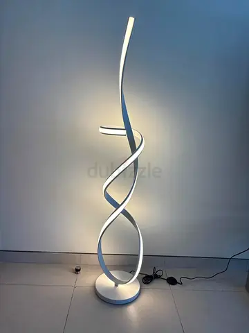 Modern Spiral LED Floor Lamp — White, 147 cm, 2 units available