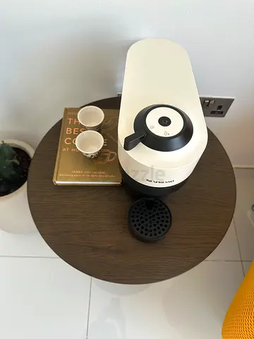 Brown round circular side coffee table