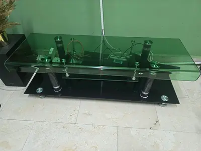 TV Table Clear Glass Good Condition